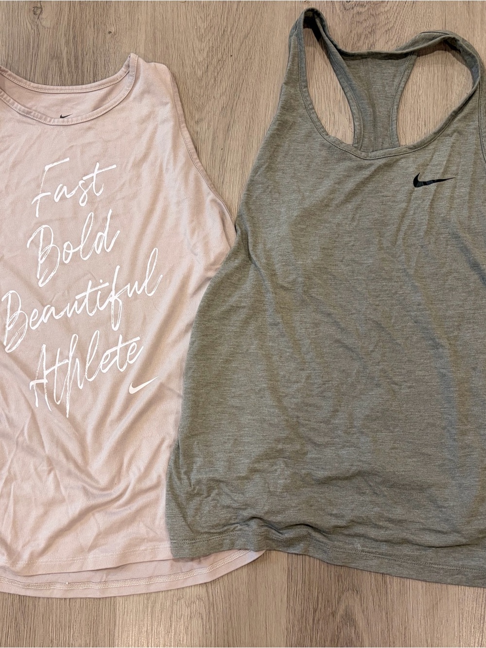 Nike Women’s Tank Top - taupe  and Gray Athletic Tanks